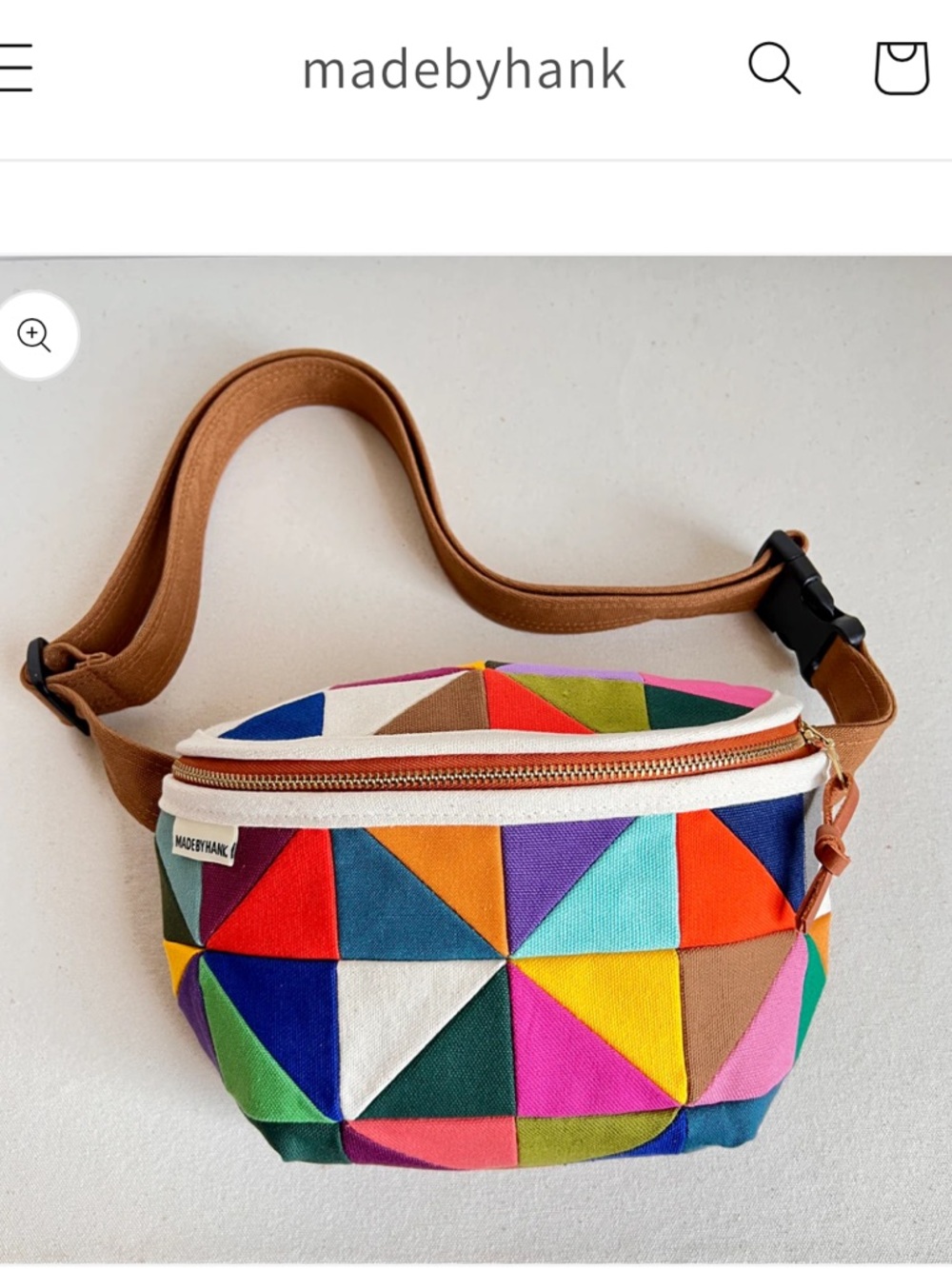 Made by Hank | party triangles fanny bag (caramel)